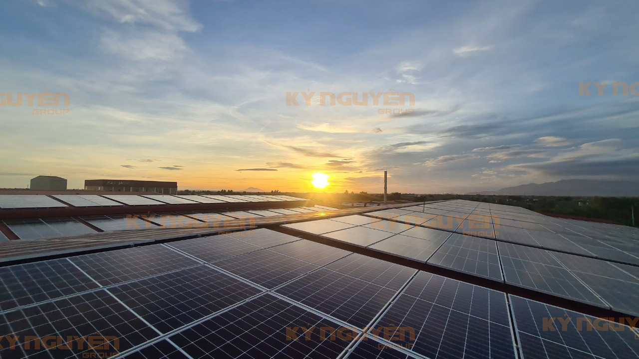 Điện năng lượng tái tạo sản xuất từ các tấm pin năng lượng mặt trời