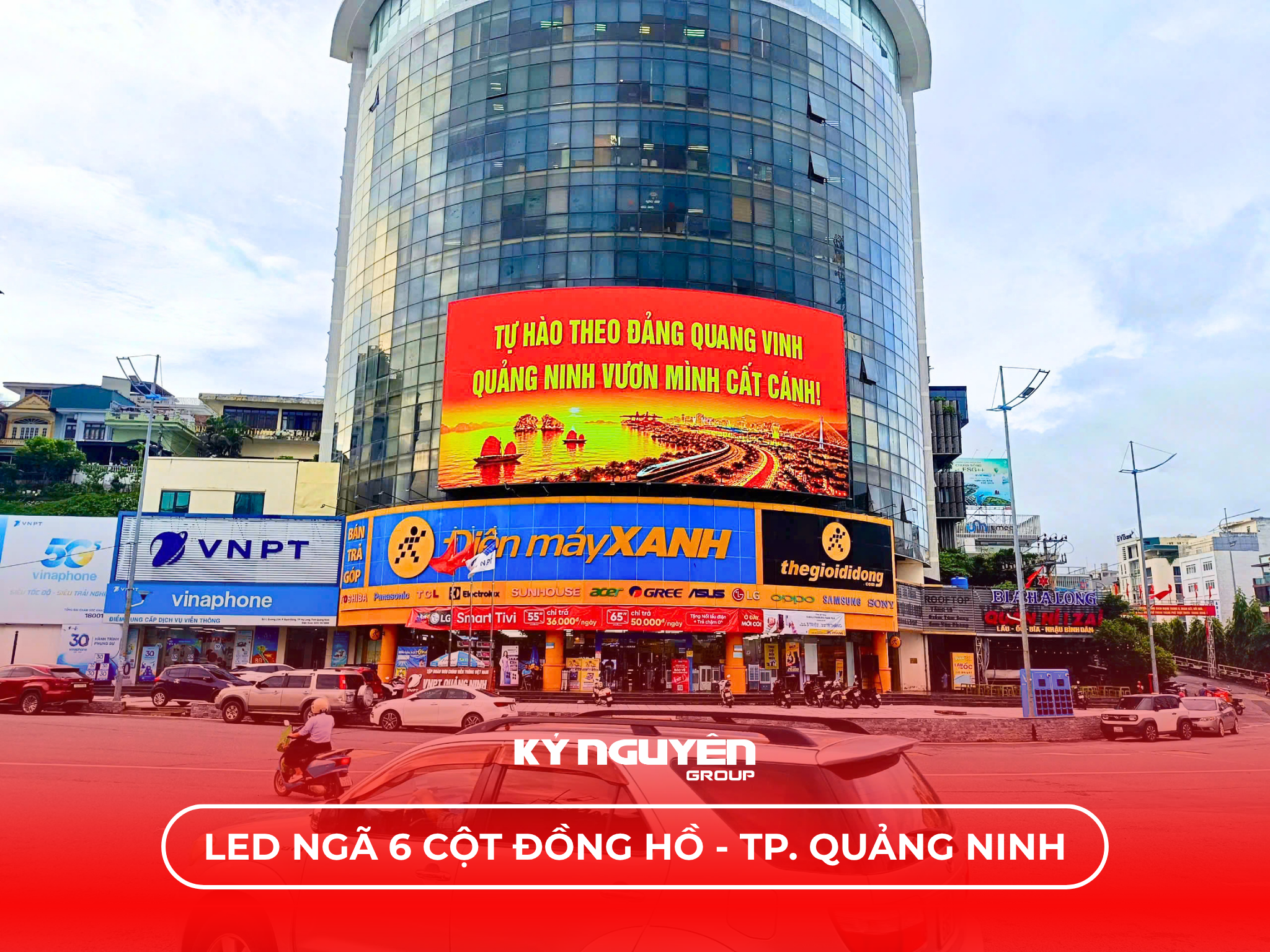 Màn hình LED hơn 200m² tại trung tâm Hạ Long chào mừng Thành phố Quảng Ninh